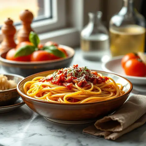 Amatriciana. AI-generated photo.