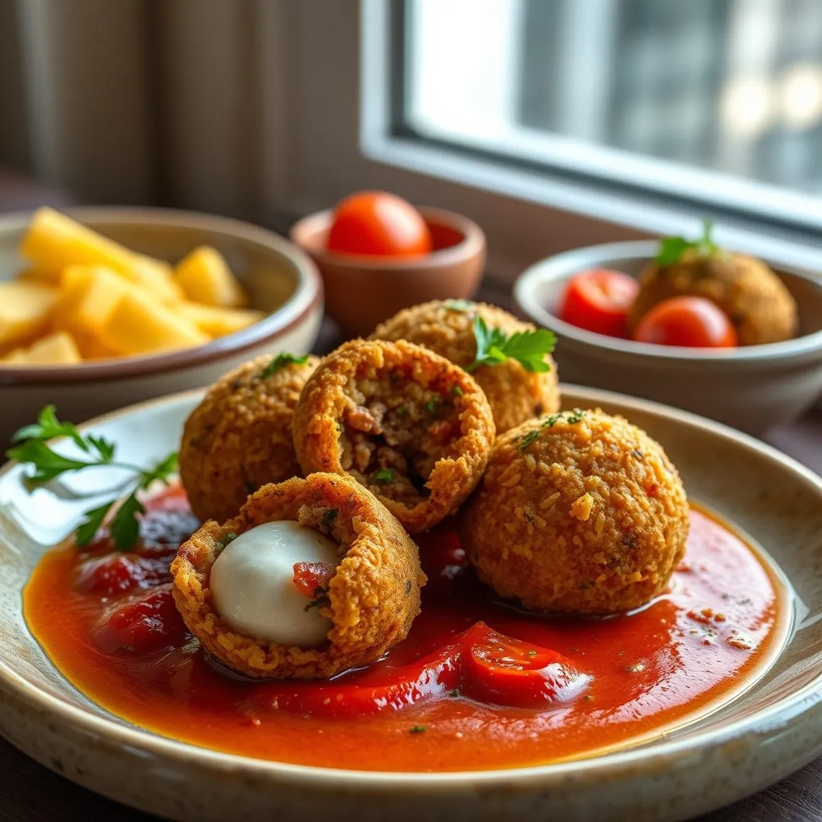 AI-generated photo Arancini. AI-generated photo.