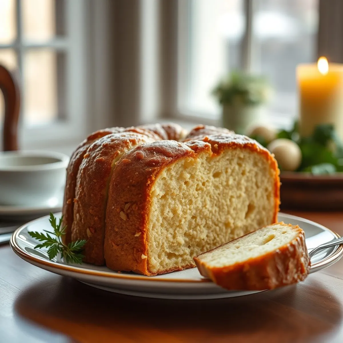 AI-generated photo Panettone bread. AI-generated photo.