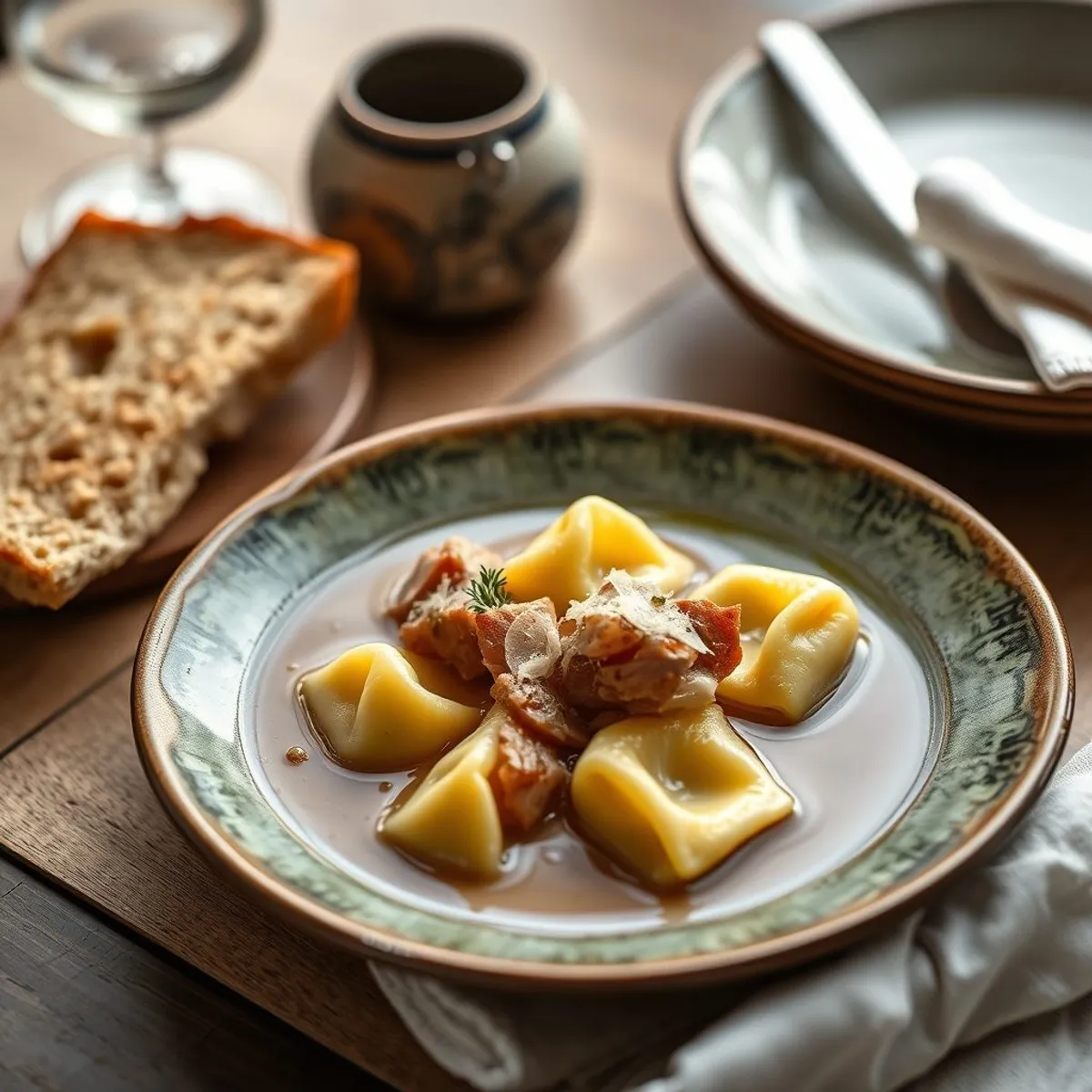 AI-generated photo Tortellini in brodo. AI-generated photo.