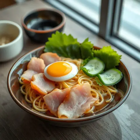 Hiyashi chuka. AI-generated photo.