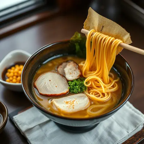 Miso ramen. AI-generated photo.
