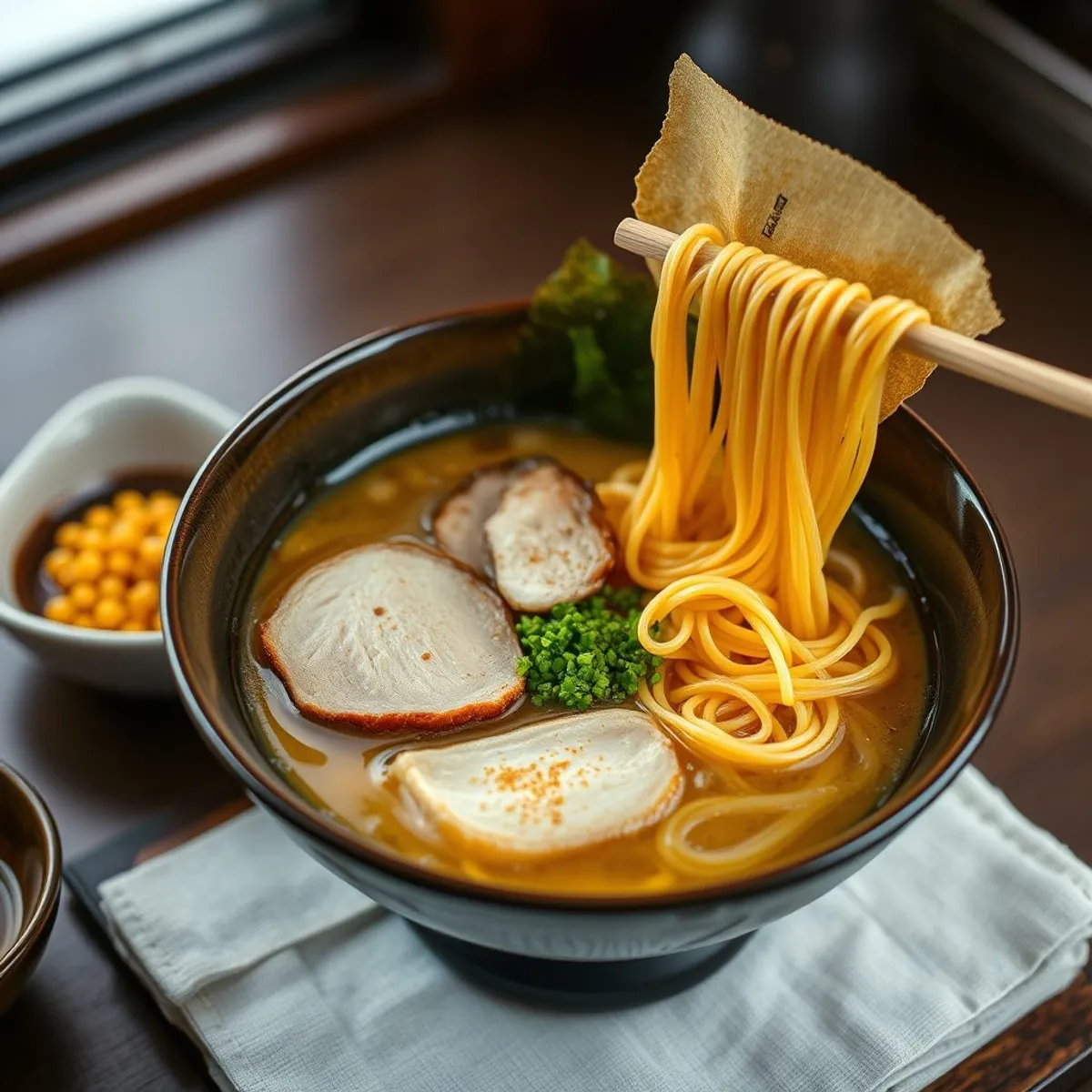 AI-generated photo Miso ramen. AI-generated photo.