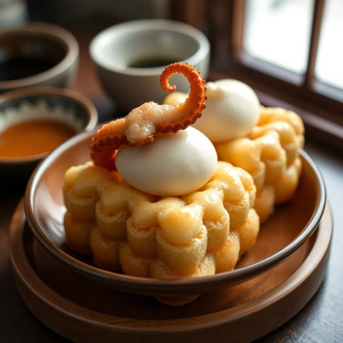 AI-generated photo Takoyaki. AI-generated photo.