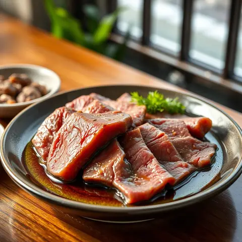 Yakiniku beef. AI-generated photo.