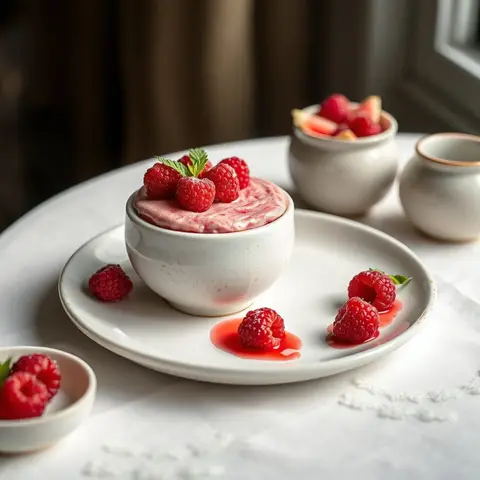 Cranberry foam. AI-generated photo.