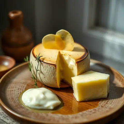 Janu cheese. AI-generated photo.