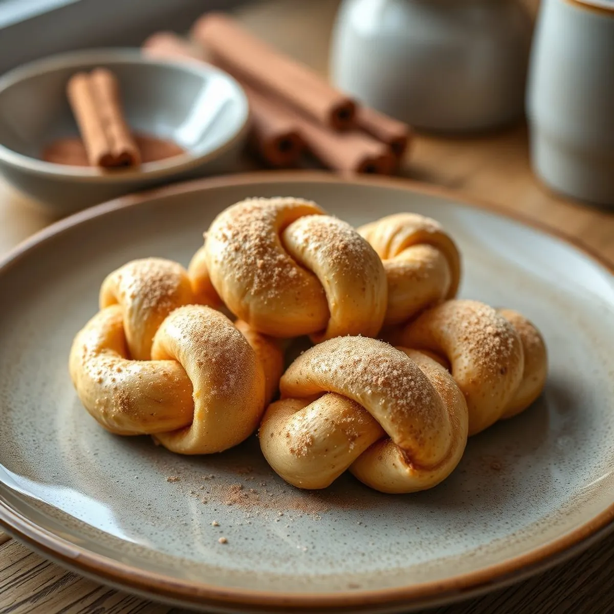 AI-generated photo Cinnamon knots. AI-generated photo.