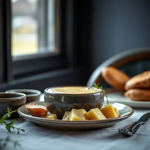 Cooked cheese. AI-generated photo.