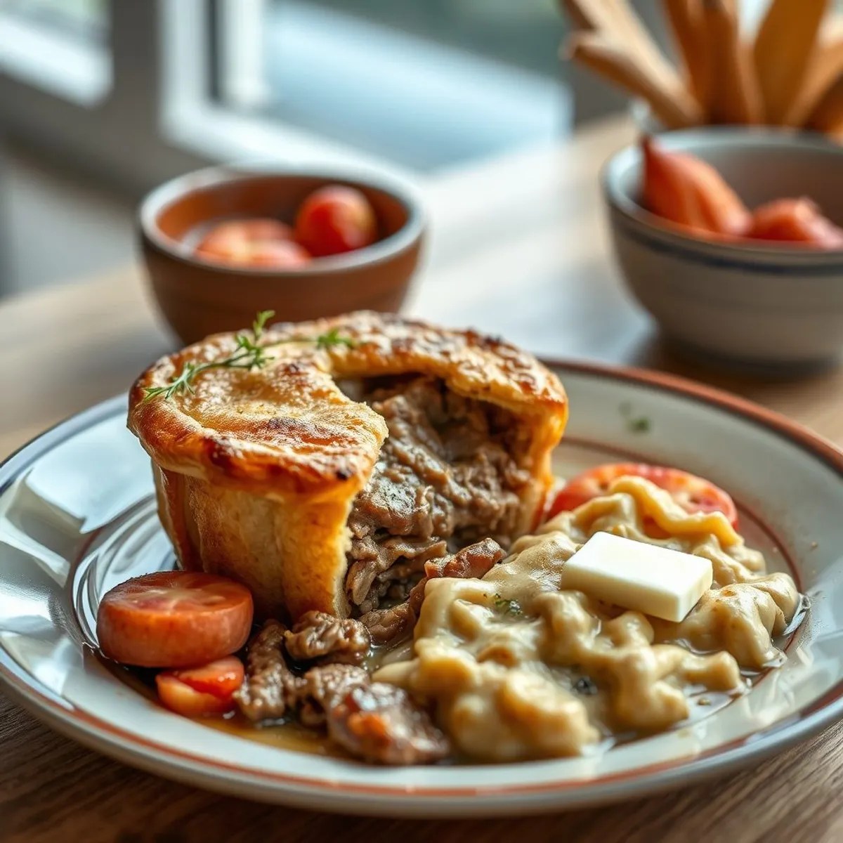 AI-generated photo Meat pie. AI-generated photo.