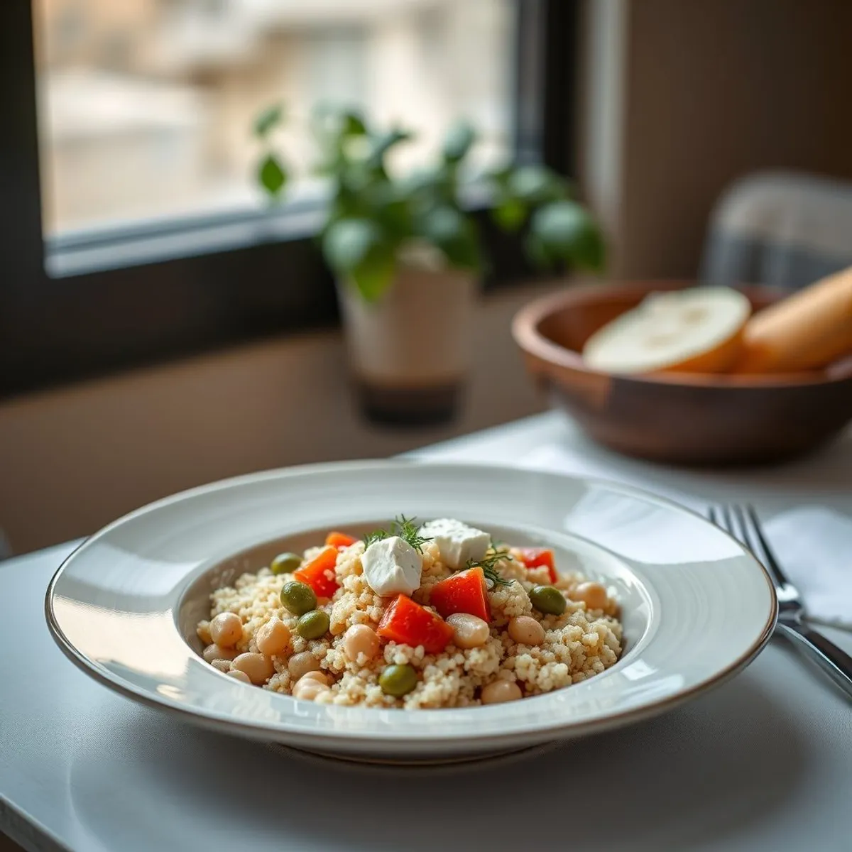 AI-generated photo Fava couscous. AI-generated photo.
