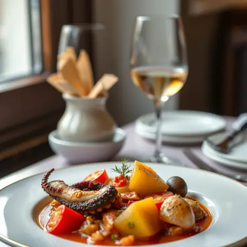 Octopus stew. AI-generated photo.