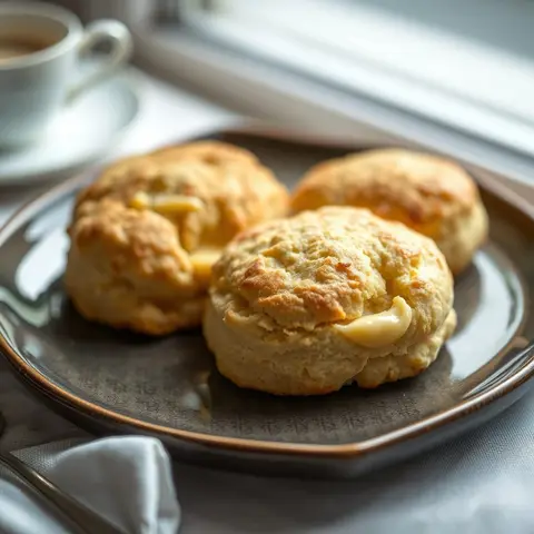 Cheese scones. AI-generated photo.