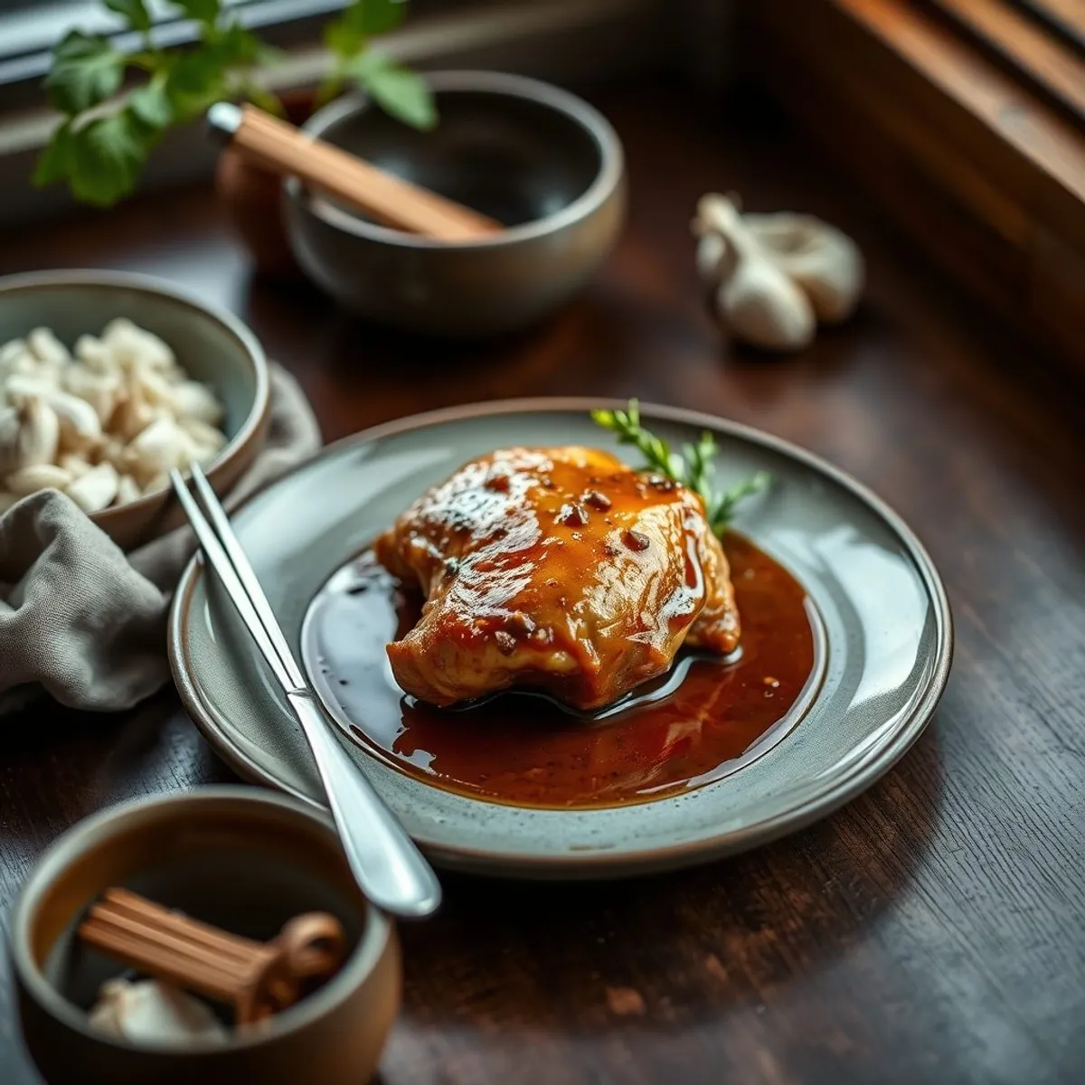 AI-generated photo Honey chicken. AI-generated photo.