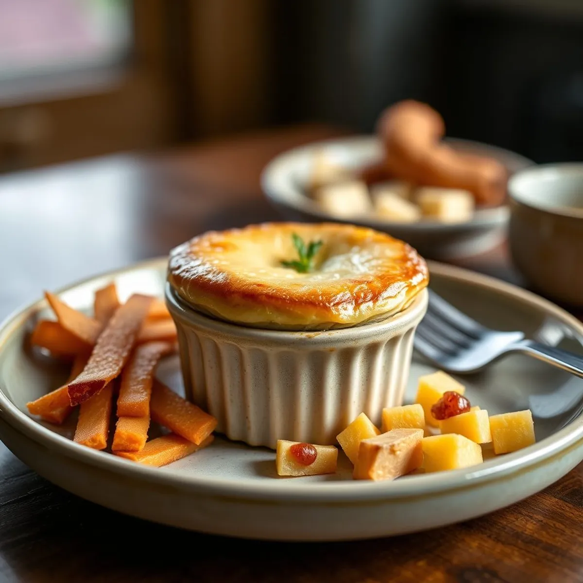 AI-generated photo Mince and cheese pie. AI-generated photo.
