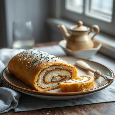 Poppy roll. AI-generated photo.
