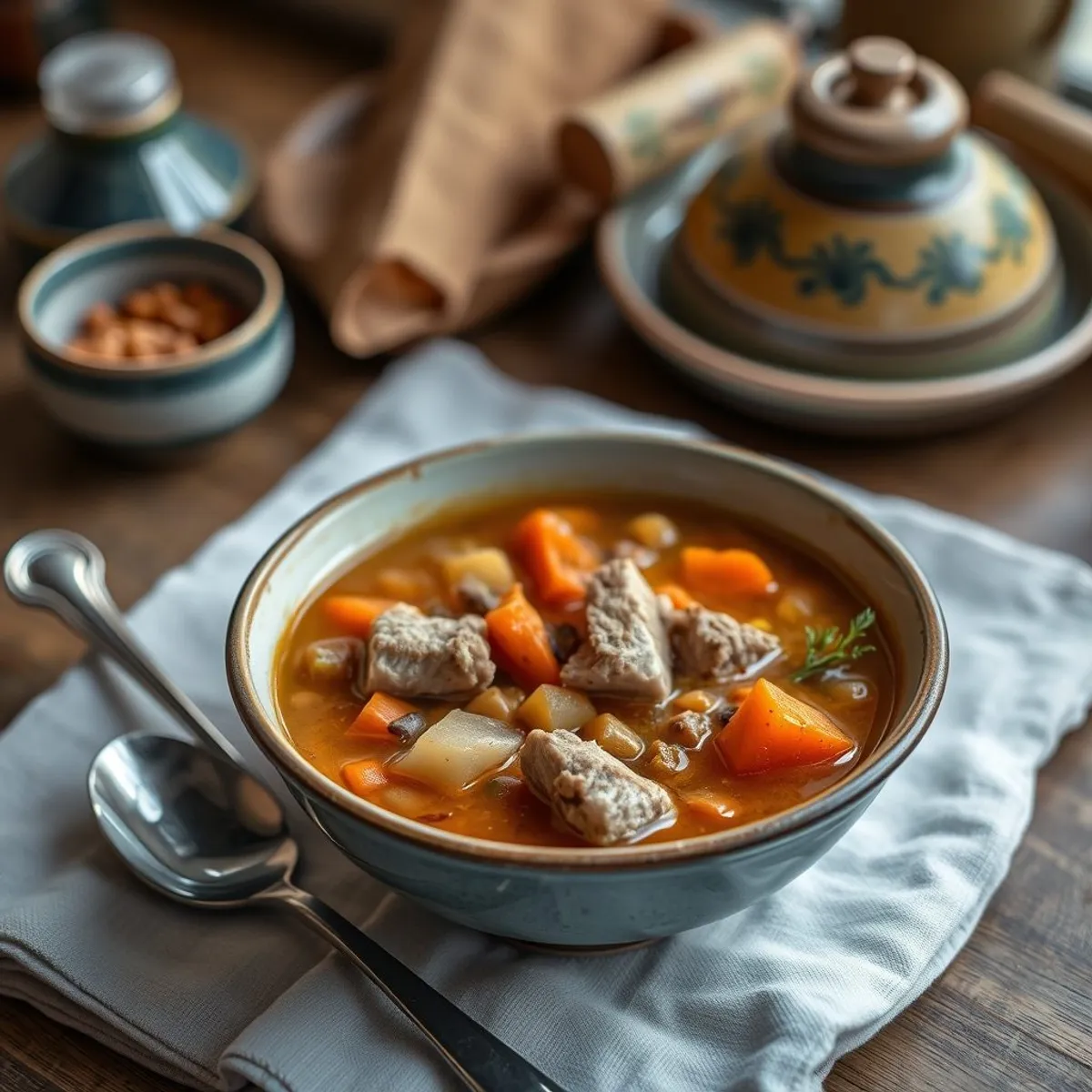 AI-generated photo Stone soup. AI-generated photo.