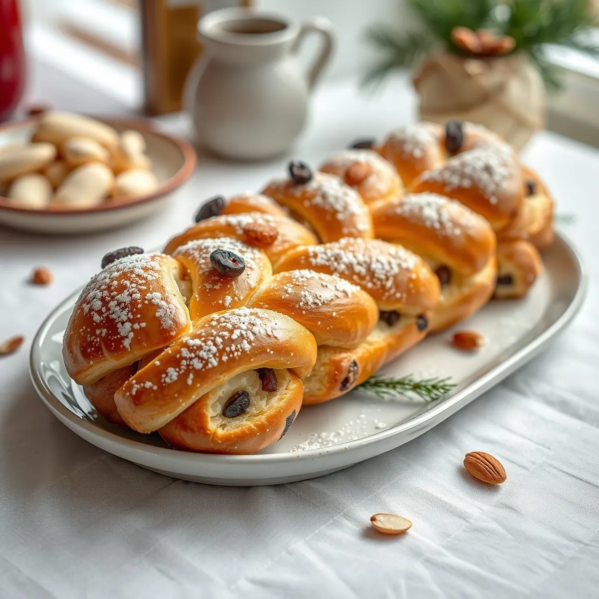 AI-generated photo Christmas braid. AI-generated photo.
