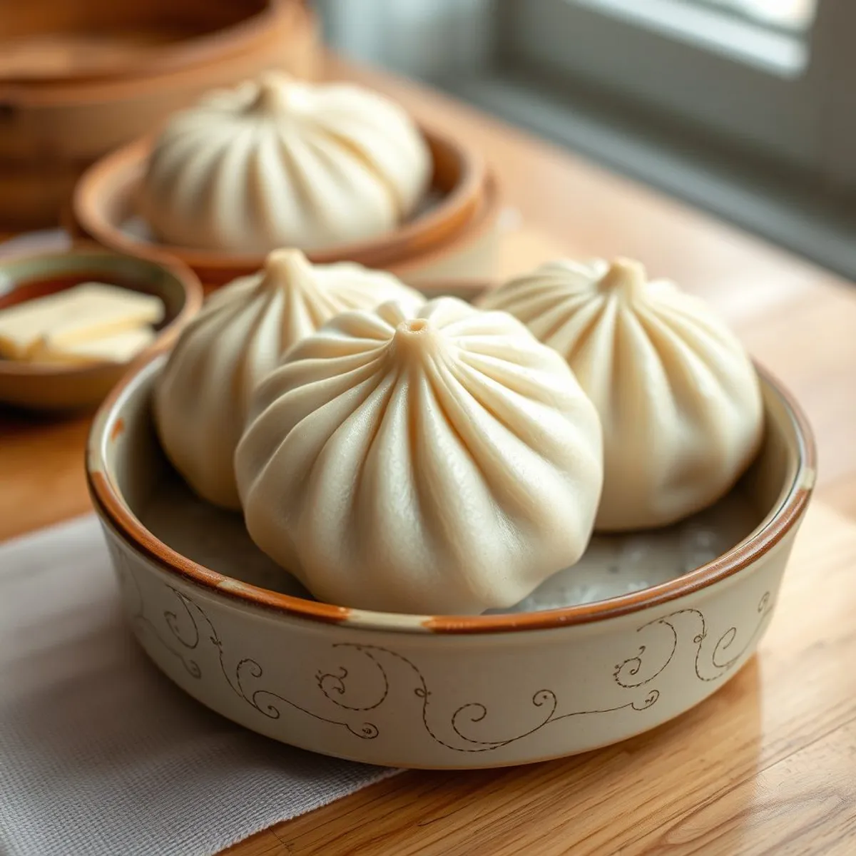 AI-generated photo Steamed buns. AI-generated photo.