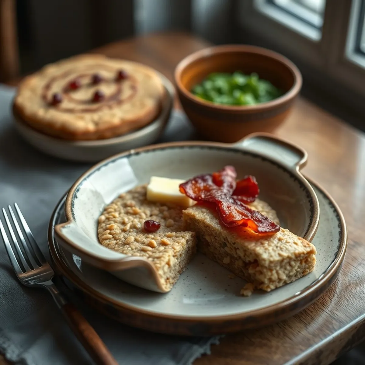 AI-generated photo Buckwheat spoonbread. AI-generated photo.