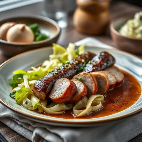 Carniolan sausage. AI-generated photo.