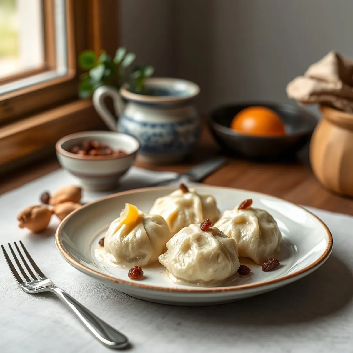 AI-generated photo Cottage dumplings. AI-generated photo.