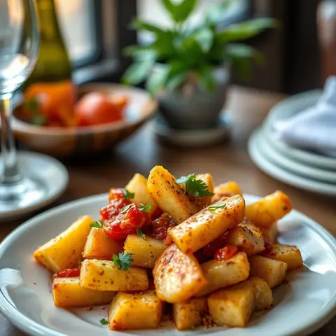 Patatas bravas. AI-generated photo.