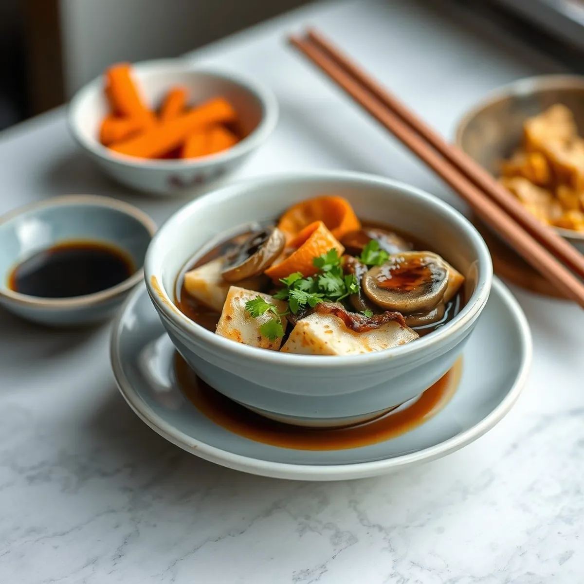 AI-generated photo Braised tofu. AI-generated photo.