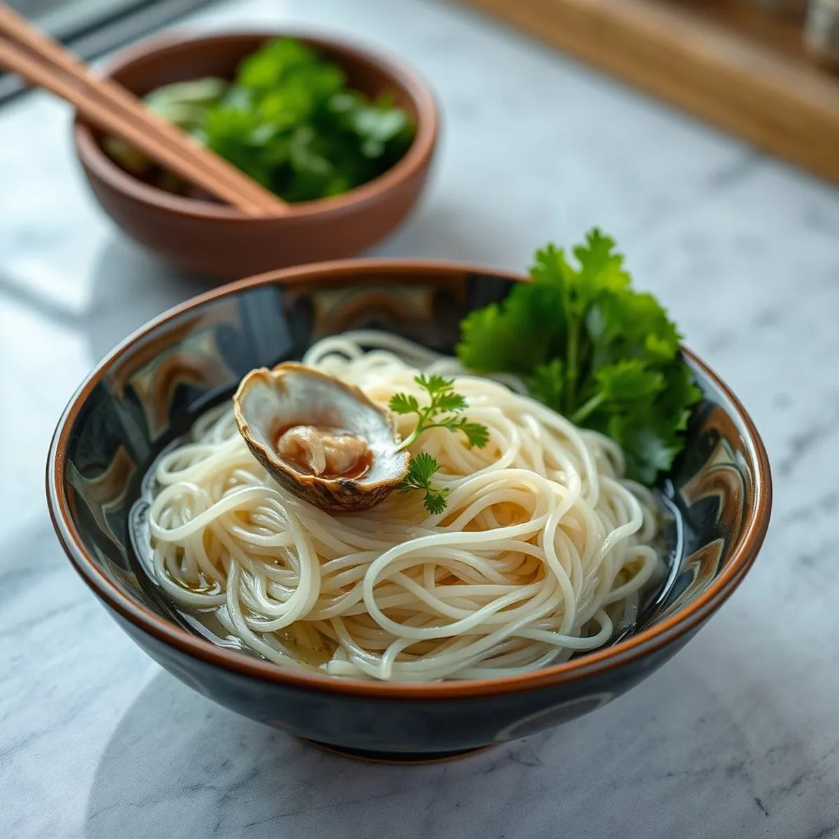 AI-generated photo Oyster vermicelli. AI-generated photo.