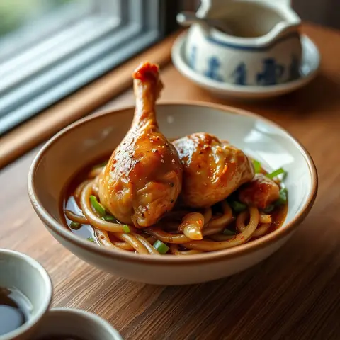 Three-cup chicken. AI-generated photo.