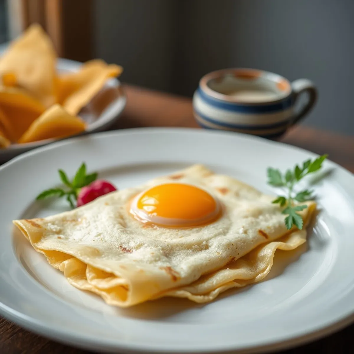 AI-generated photo Roti with egg. AI-generated photo.