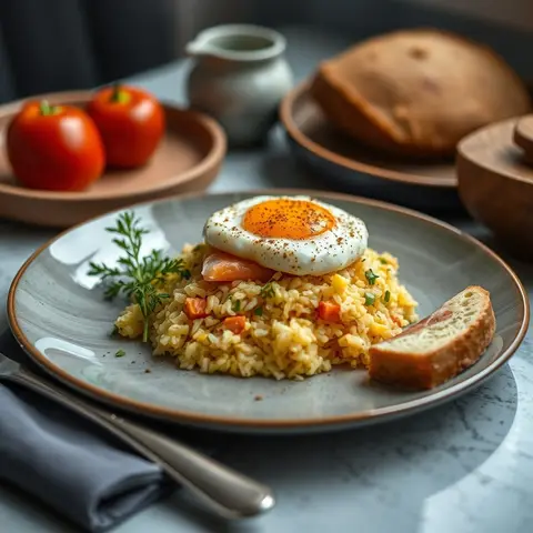 Kedgeree. AI-generated photo.