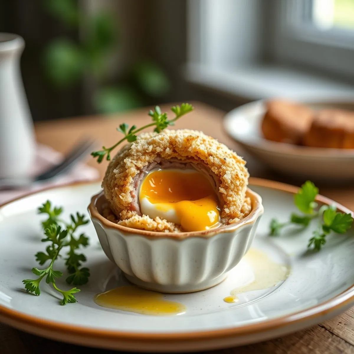 AI-generated photo Scotch egg. AI-generated photo.