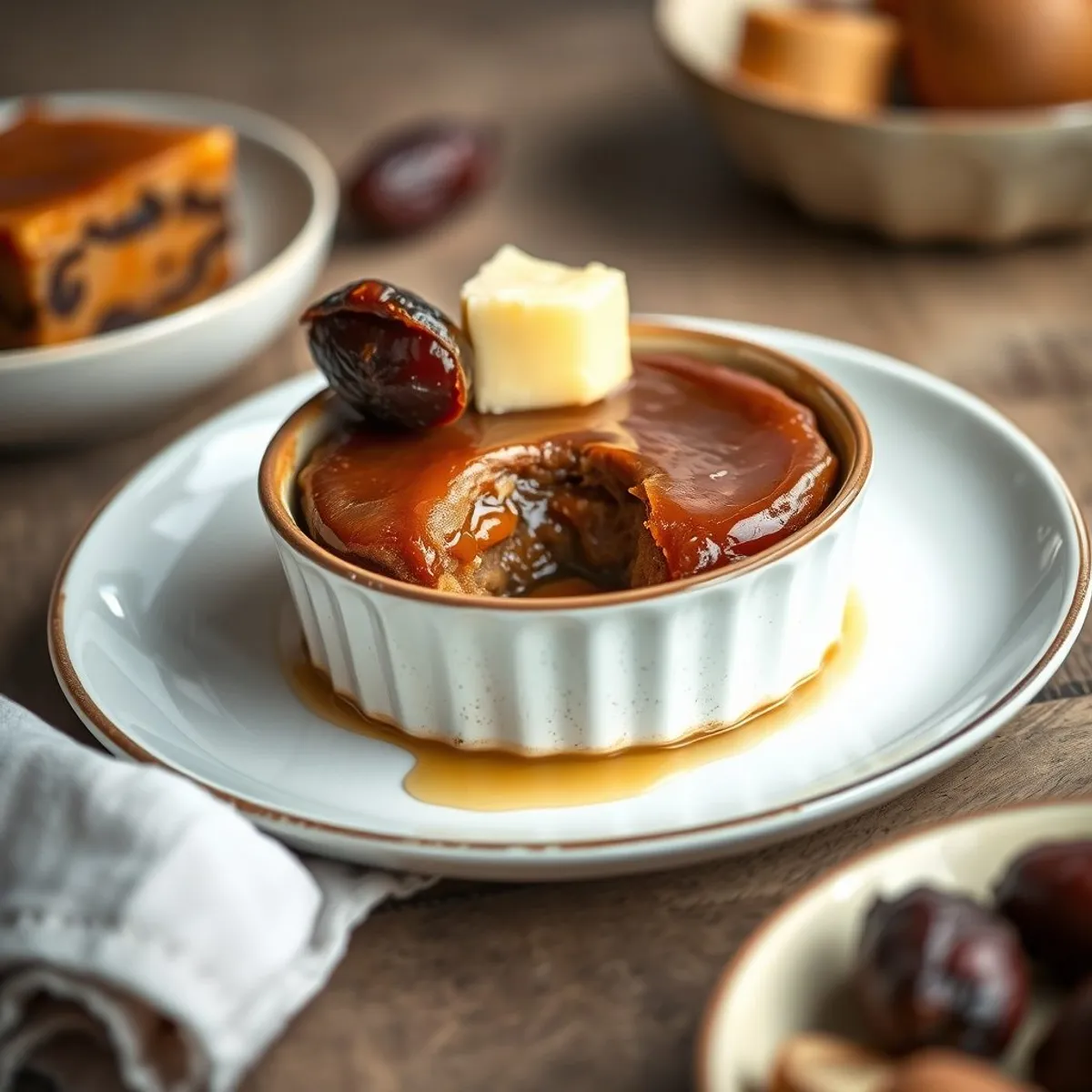AI-generated photo Sticky toffee pudding. AI-generated photo.