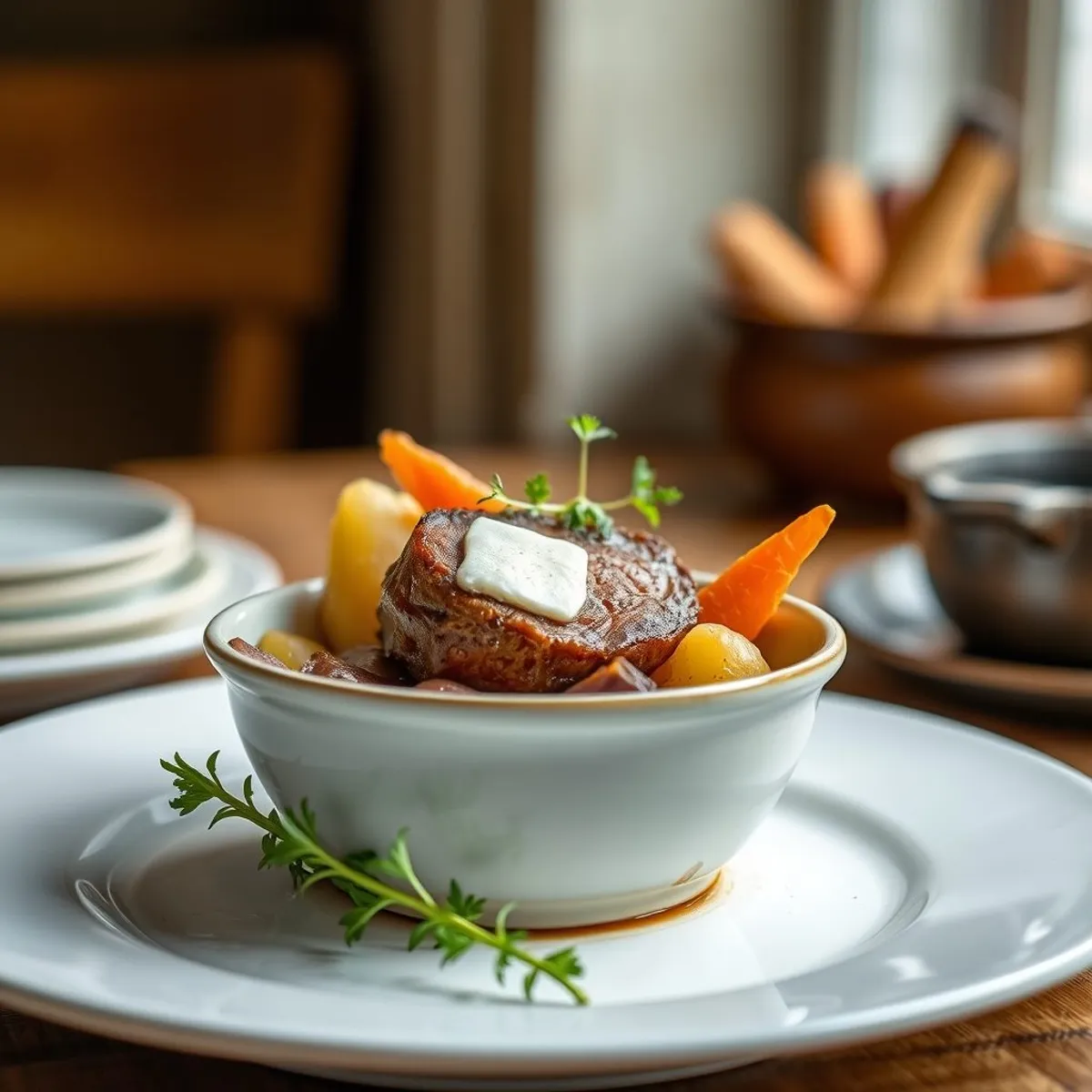 AI-generated photo Sunday roast beef. AI-generated photo.