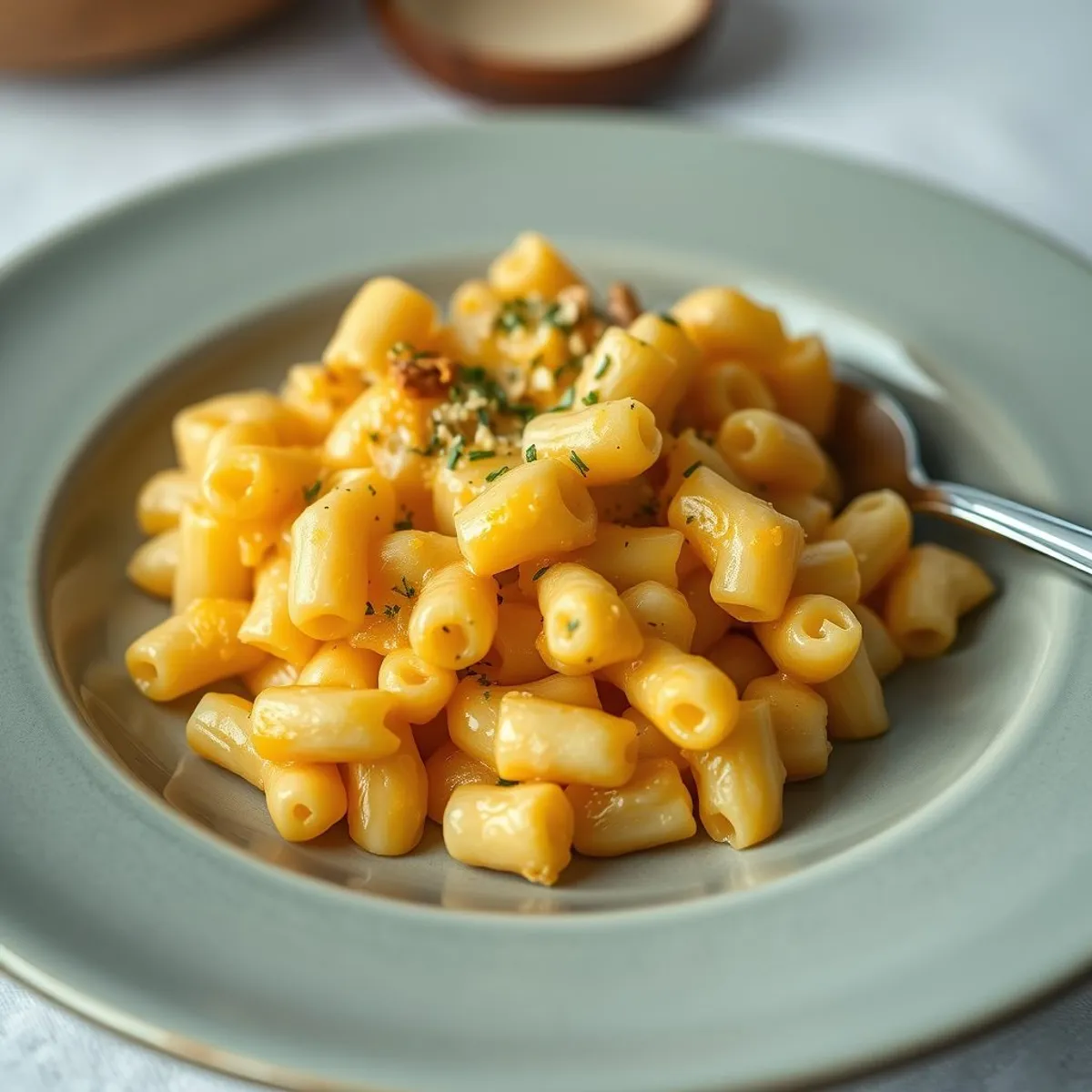 AI-generated photo Baked macaroni and cheese. AI-generated photo.