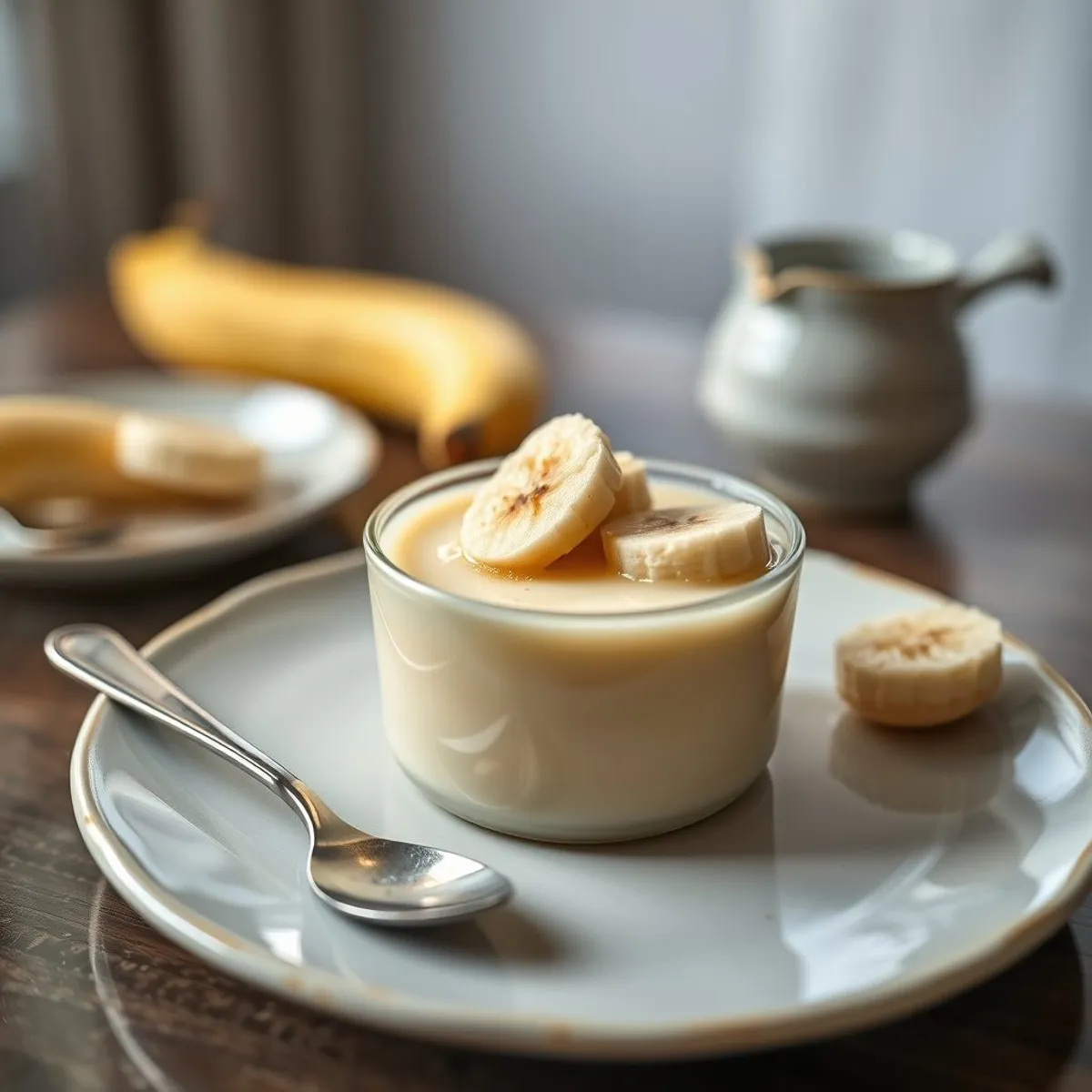 AI-generated photo Banana pudding. AI-generated photo.