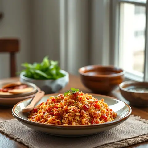 Charleston red rice. AI-generated photo.