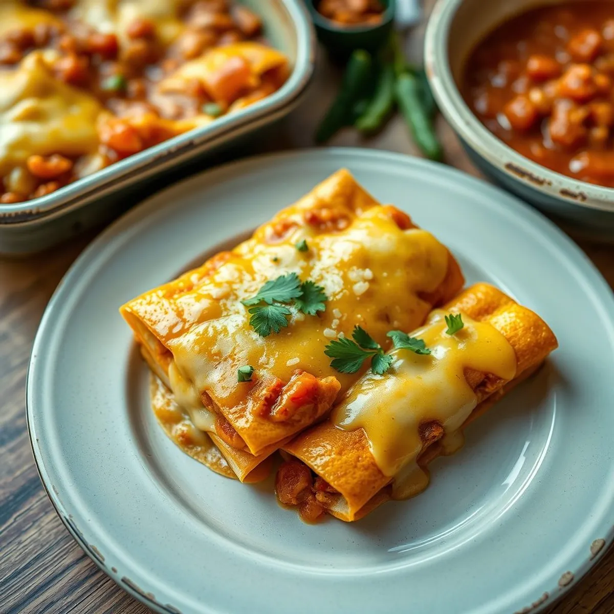 AI-generated photo Cheese enchiladas. AI-generated photo.