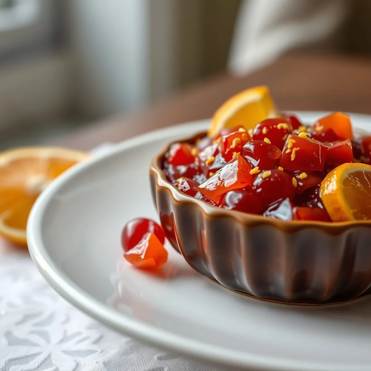 AI-generated photo Cherry orange relish. AI-generated photo.