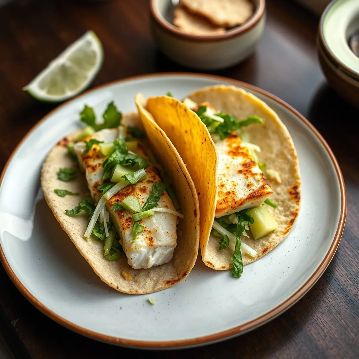 AI-generated photo Fish tacos. AI-generated photo.