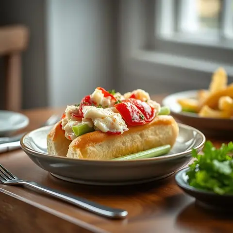 Lobster roll. AI-generated photo.