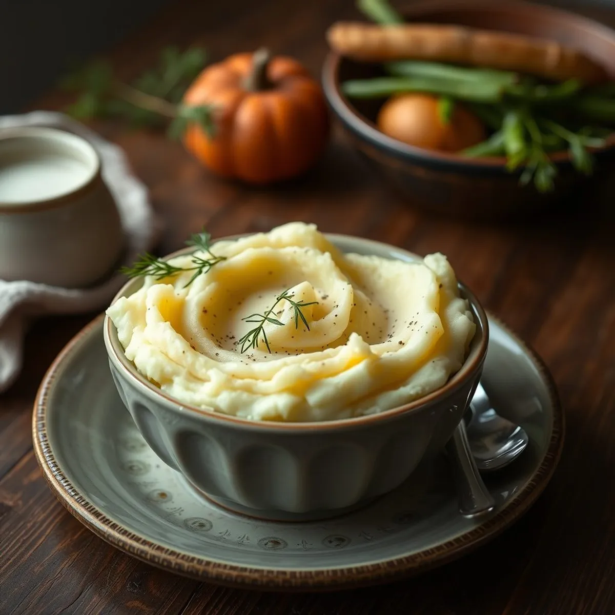 AI-generated photo Mashed potatoes. AI-generated photo.