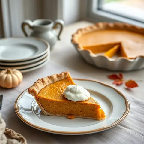 Pumpkin pie. AI-generated photo.