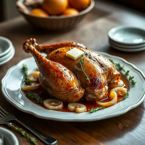 Roast turkey. AI-generated photo.
