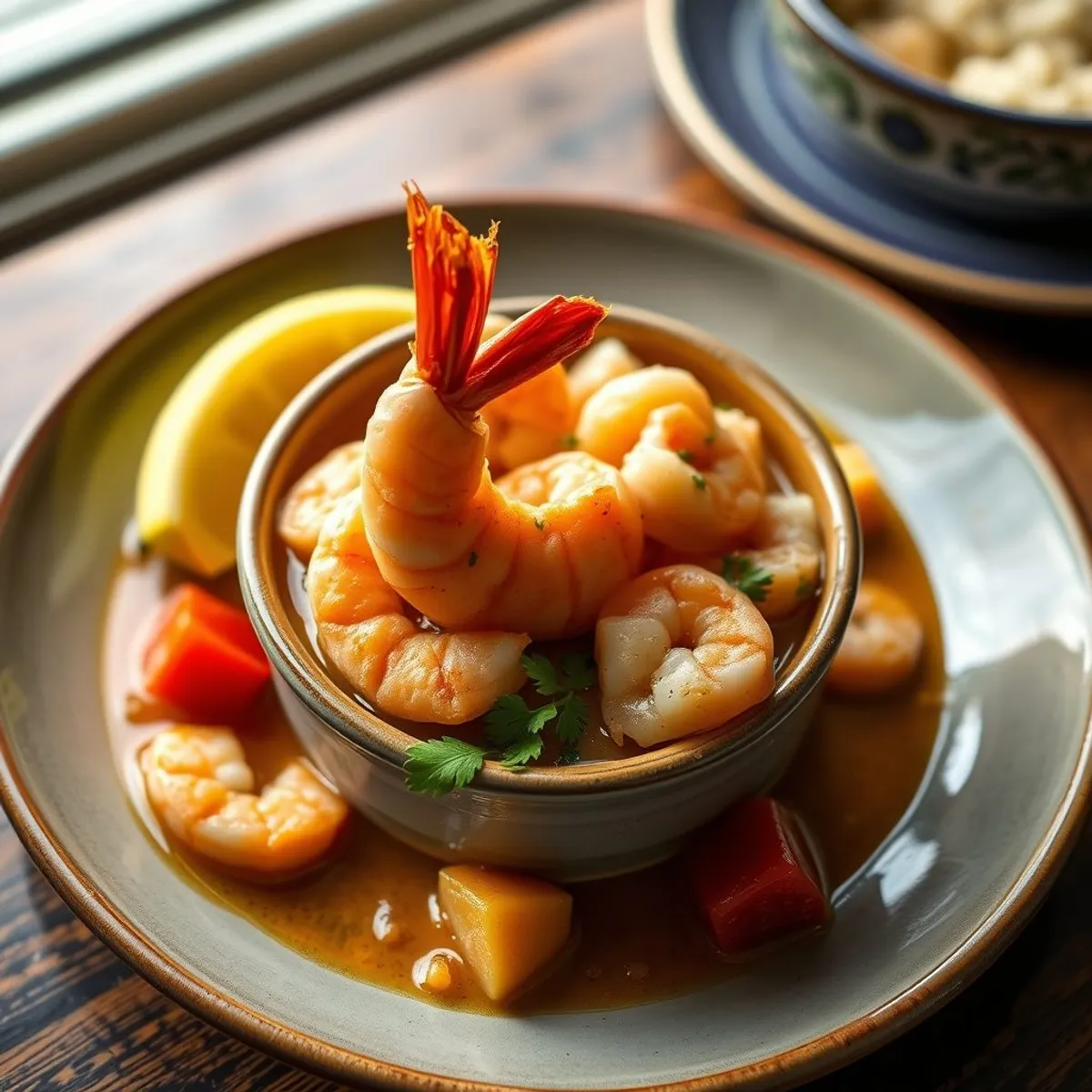 AI-generated photo Shrimp etouffee. AI-generated photo.