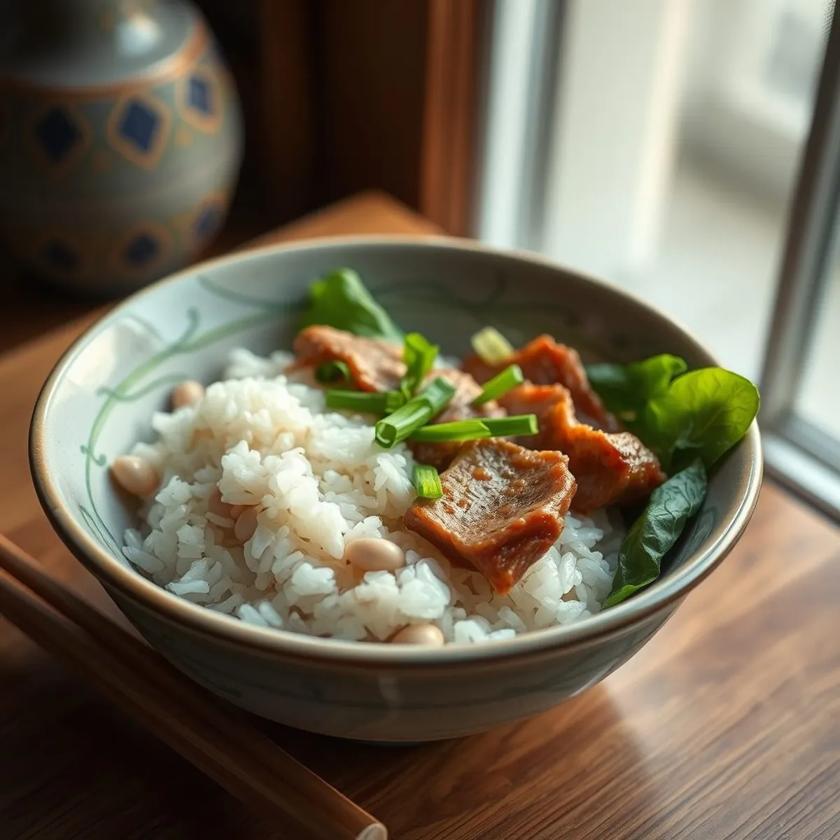 AI-generated photo Savory sticky rice. AI-generated photo.