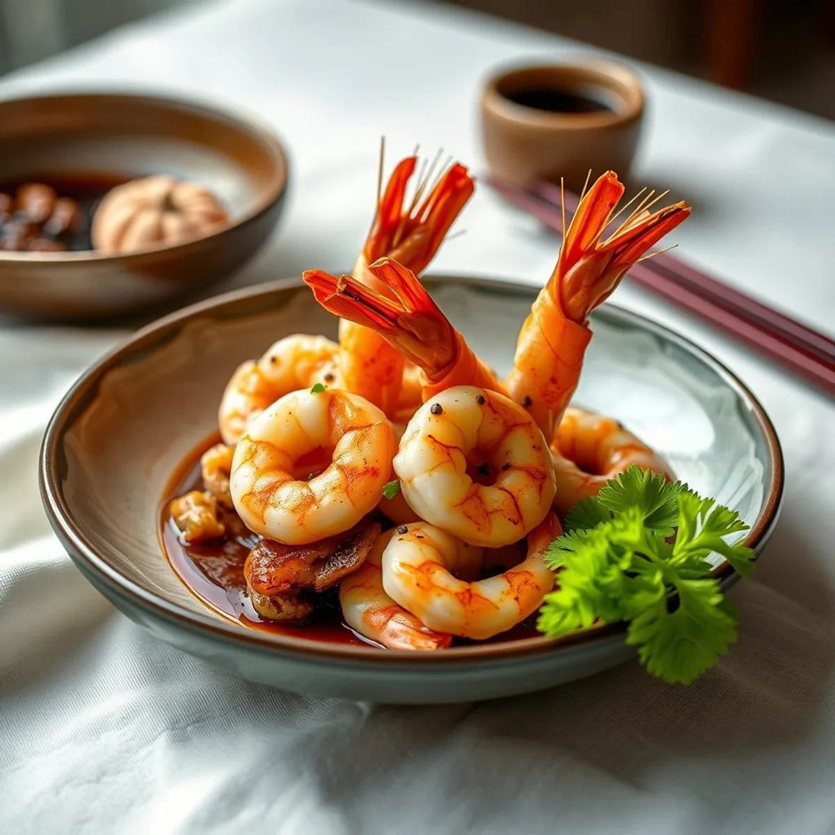 AI-generated photo Black pepper shrimp. AI-generated photo.