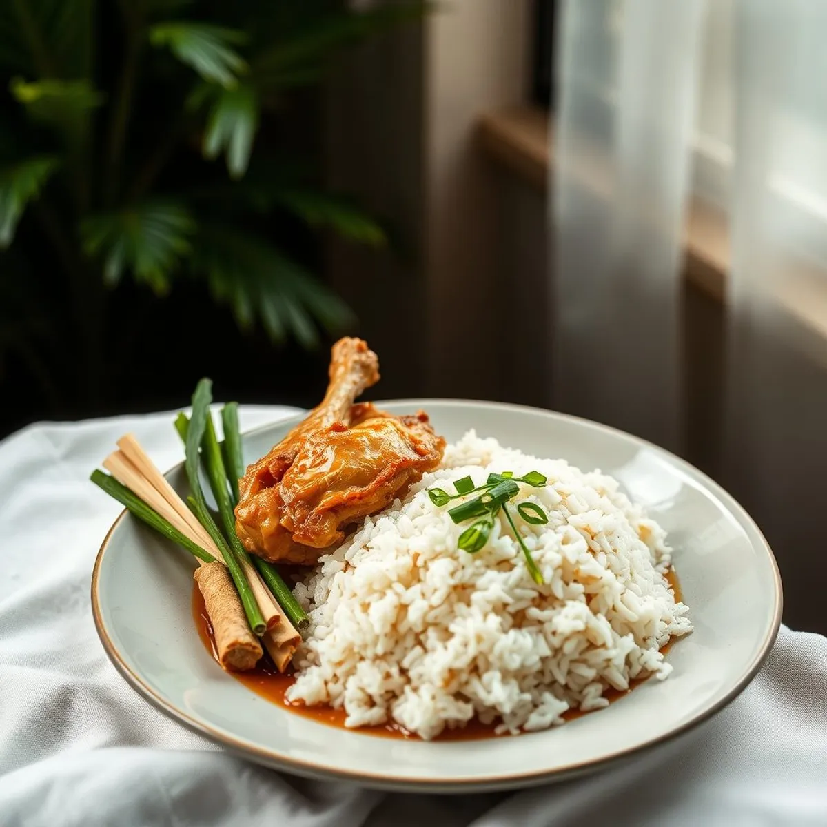 AI-generated photo Hainanese chicken rice. AI-generated photo.
