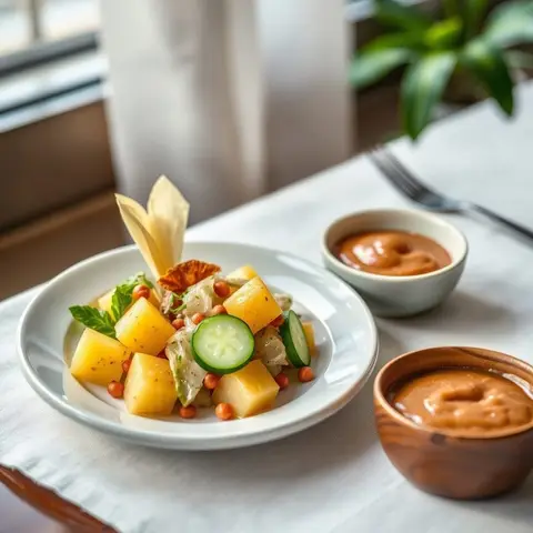 Singapore rojak. AI-generated photo.